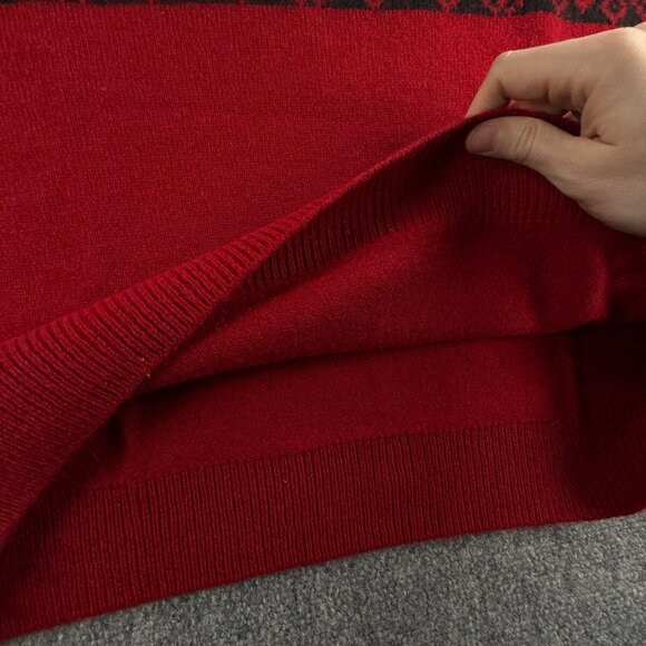 NWT Joseph Abboud Red Fair Isle Wool Blend 1/4 Zip Pullover Sweater 2XL - $80 - Picture 16 of 16